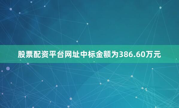 股票配资平台网址中标金额为386.60万元