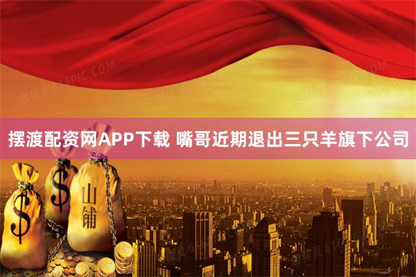 摆渡配资网APP下载 嘴哥近期退出三只羊旗下公司
