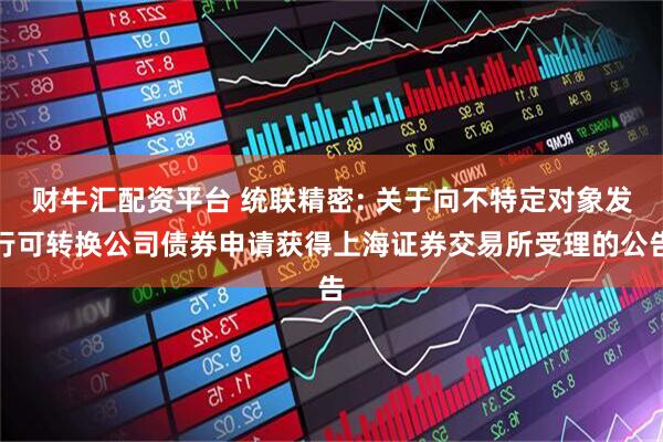 财牛汇配资平台 统联精密: 关于向不特定对象发行可转换公司债券申请获得上海证券交易所受理的公告